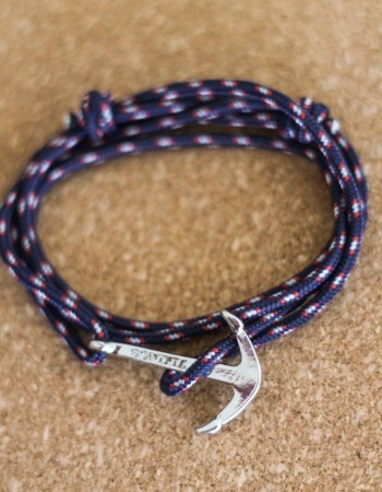 Bracelet Ancre \u2013 bleu foncé / argent